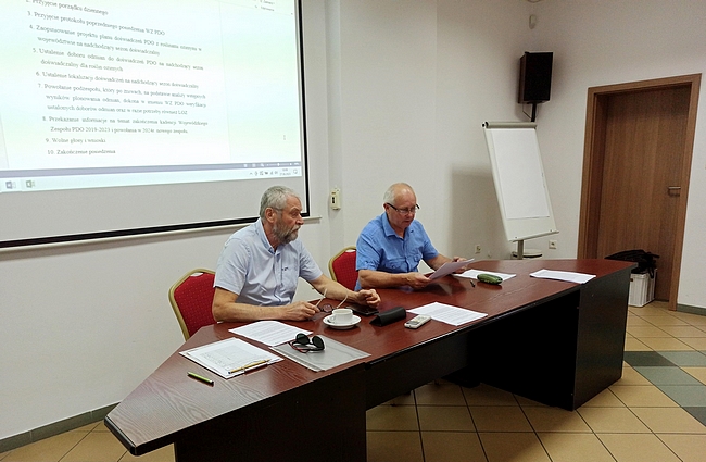 Przewodniczący WZ PDO,Zbigniew Kołodziej i dyrektor SDOO w Świebodzinie Mariusz Krepski prowadzą posiedzenie